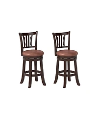Slickblue Set of 2 Counter Height Bar Stools with Swivel Seat, Back Support and Wooden Frame