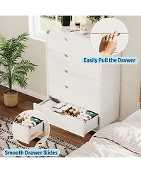 gaomon 48" Tall 5 Drawer Wood Dresser with Handleless and Detachable Legs, Modern Storage Chest