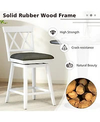 Slickblue Set of 2 Swivel Counter Height Bar Stools with Upholstered Cushion and Support