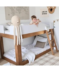 Max & Lily Twin Over Twin Solid Wood Mid Century Modern Bunk Bed