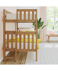 Max & Lily Solid Wood Twin over Bunk Bed with Ladder on End
