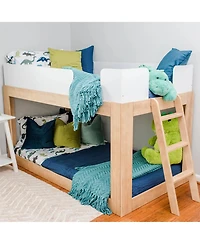 Max & Lily Twin Over Solid Wood Mid Century Modern Bunk Bed