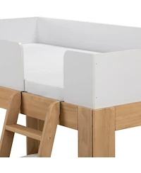 Max & Lily Twin Over Solid Wood Mid Century Modern Bunk Bed