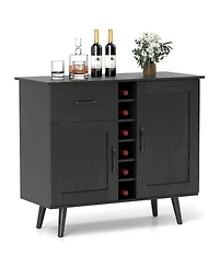 Slickblue Wine Buffet Cabinet with Built 6 Bottle Rack for Dining Room
