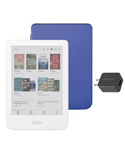 Kobo Clara Color eReader with Basic Sleep Cover Case and Ac Bundle