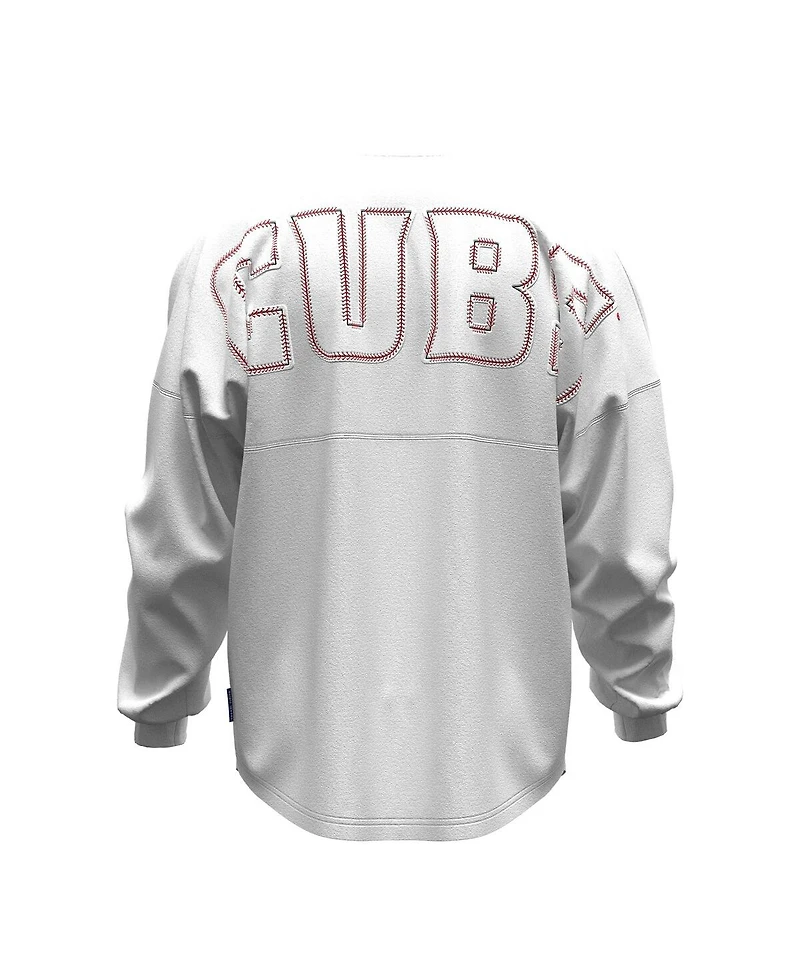 Fanatics Women's White Chicago Cubs Baseball Stitch Spirit Jersey Long Sleeve T-Shirt