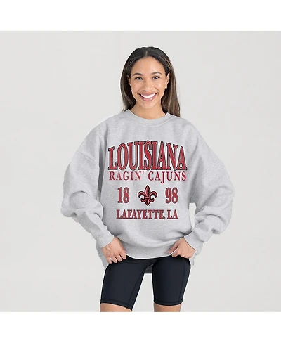 Gameday Couture Women's Ash Louisiana Ragin' Cajuns Premium Fleece Pullover Sweatshirt