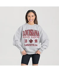 Gameday Couture Women's Ash Louisiana Ragin' Cajuns Premium Fleece Pullover Sweatshirt