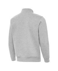 Antigua Men's Gray Michigan Wolverines 2026 Ncaa Men's Basketball National Champions Victory Quarter-Zip Top