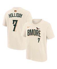 Nike Big Boys and Girls Jackson Holliday Cream Baltimore Orioles 2026 City Connect Name Number T-Shirt