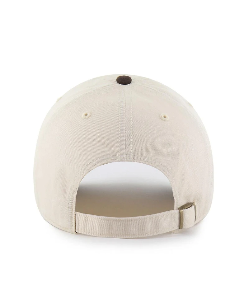 '47 Brand Men's Natural/Brown Atlanta Braves Two-Tone Fashion Clean Up Adjustable Hat