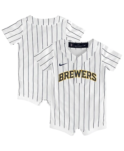 Nike Baby Boys and Girls White Milwaukee Brewers Alternate Replica Romper Jersey