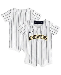 Nike Baby Boys and Girls White Milwaukee Brewers Alternate Replica Romper Jersey