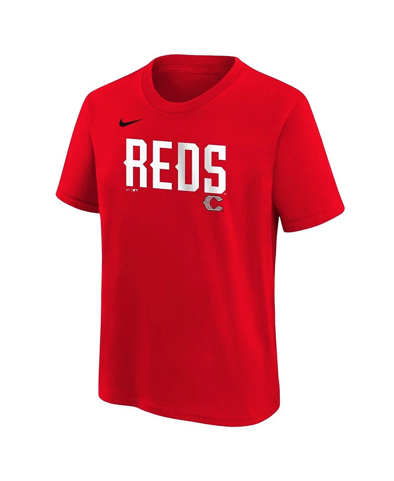Nike Big Boys and Girls Red Cincinnati Reds 2026 City Connect Wordmark T-Shirt
