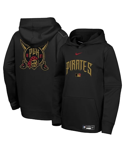 Nike Big Boys and Girls Black Pittsburgh Pirates 2026 City Connect Authentic Collection Therma-fit Hoodie