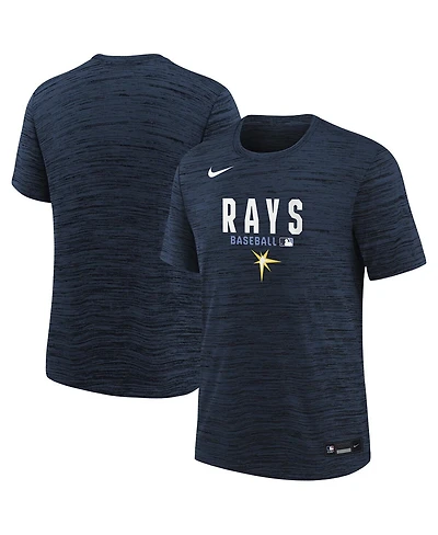 Nike Big Boys and Girls Navy Tampa Bay Rays Authentic Collection Velocity Dri-fit T-Shirt