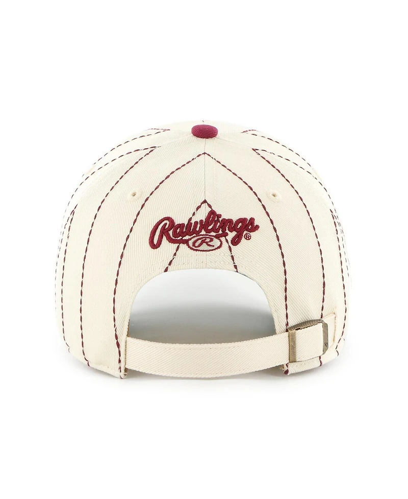 '47 Brand x Rawlings Men's Natural/Burgundy Philadelphia Phillies Pinstripe Clean Up Adjustable Hat