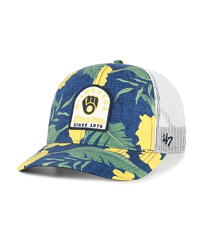 '47 Brand Men's Navy Milwaukee Brewers Beachside Adjustable Trucker Hat