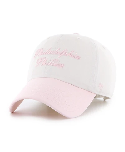 '47 Brand Women's White/Pink Philadelphia Phillies Gelato Two-Tone Clean Up Adjustable Hat
