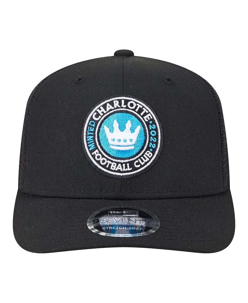 New Era Men's Black Charlotte Fc Jersey Hook 9SEVENTY Adjustable Hat