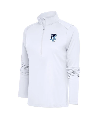 Antigua Women's White Rhode Island Rams Tribute Half-Zip Pullover Sweatshirt