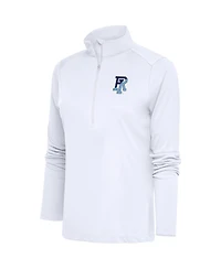 Antigua Women's White Rhode Island Rams Tribute Half-Zip Pullover Sweatshirt