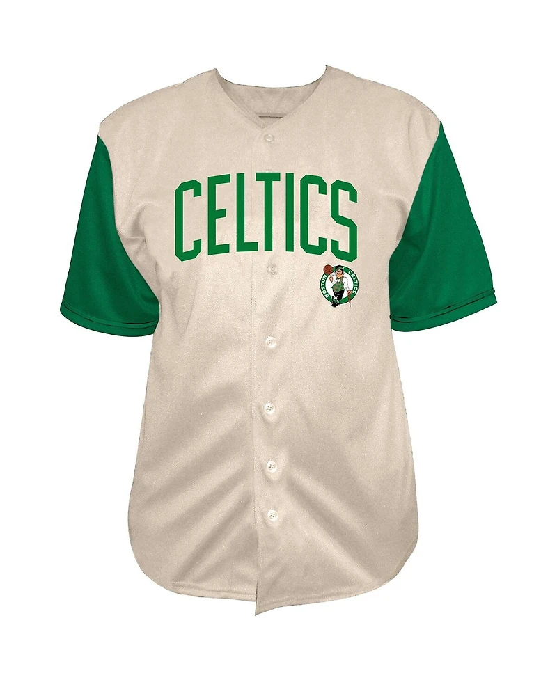 Fanatics Men's Jayson Tatum Cream Boston Celtics Baseball Jersey
