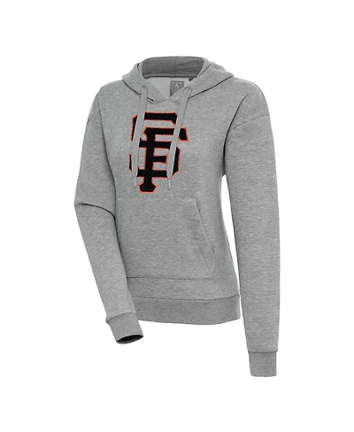 Antigua Women's Heather Gray San Francisco Giants Victory Pullover Hoodie