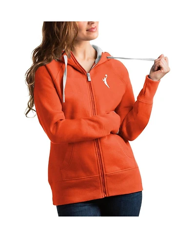 Antigua Women's Orange Wnba Logo Victory Full-Zip Hoodie