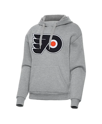 Antigua Women's Heather Gray Philadelphia Flyers Victory Pullover Hoodie