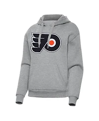 Antigua Women's Heather Gray Philadelphia Flyers Victory Pullover Hoodie