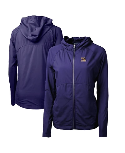 Cutter & Buck Women's Purple Lsu Tigers Adapt Eco Knit Full-Zip Hoodie