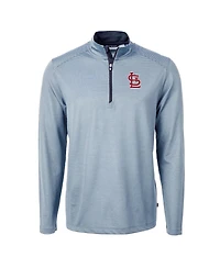 Cutter & Buck Men's Light Blue/Navy St. Louis Cardinals Virtue Eco Pique Micro Stripe Big Tall Quarter-Zip Pullover Top