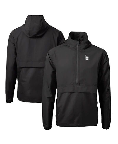 Cutter & Buck Men's Black Los Angeles Dodgers Charter Eco Half-Zip Anorak Jacket