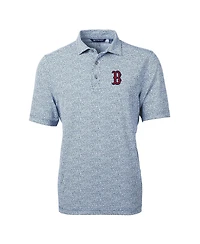Cutter & Buck Men's Navy Boston Red Sox Virtue Eco Pique Botanical Print Polo Shirt