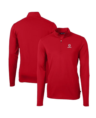 Cutter & Buck Men's Red Bradley Braves Big Tall Virtue Eco Pique Quarter-Zip Pullover Top