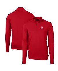 Cutter & Buck Men's Red Bradley Braves Big Tall Virtue Eco Pique Quarter-Zip Pullover Top