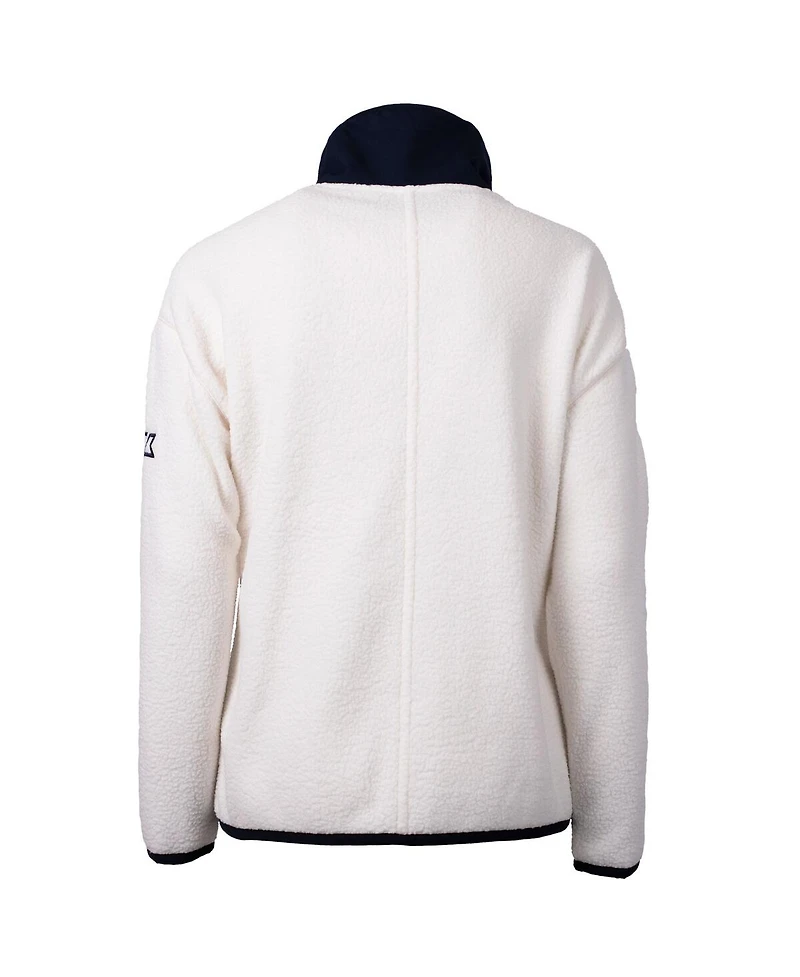 Cutter & Buck Women's White/Navy Boston Red Sox Cascade Eco Sherpa Fleece Full-Zip Jacket