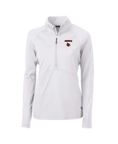 Cutter & Buck Women's White Louisville Cardinals Adapt Eco Knit Half-Zip Pullover Jacket