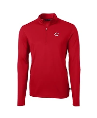 Cutter & Buck Men's Red Cincinnati Reds Virtue Eco Pique Quarter-Zip Pullover Top