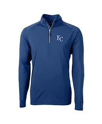 Cutter & Buck Men's Royal Kansas City Royals Adapt Eco Knit Stretch Quarter-Zip Pullover Top