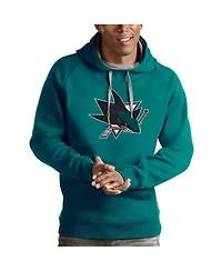 Antigua Men's Teal San Jose Sharks Logo Victory Pullover Hoodie