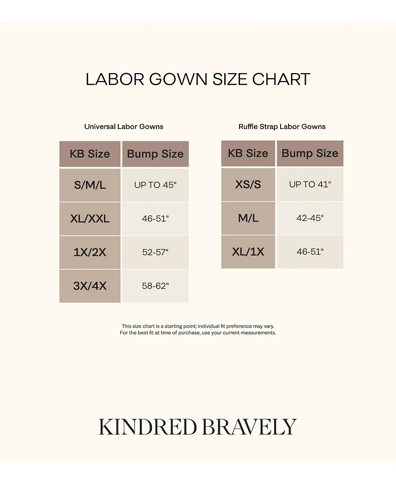 Kindred Bravely Maternity Ruffle Strap Labor & Delivery Gown