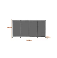 Sugift 4-Panel Fabric Folding Room Divider with Steel Frame, 72.4 in Tall Portable Privacy Screen