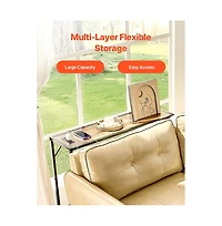 Sugift 41.7 in Narrow Console Table with Power Outlets and Usb Ports, 2-Tier Behind Couch Entryway Table with Charging Station