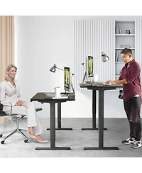 Gouun Wood Electric Height Adjustable Standing Desk with Memory Preset