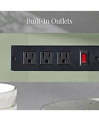 Best Choice Products 36in Large Rolling Kitchen Island Cart, 2-Door Cabinet, Outlet, Hooks, and Wheels