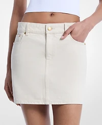Michael Kors Women's Logo Denim Mini Skirt