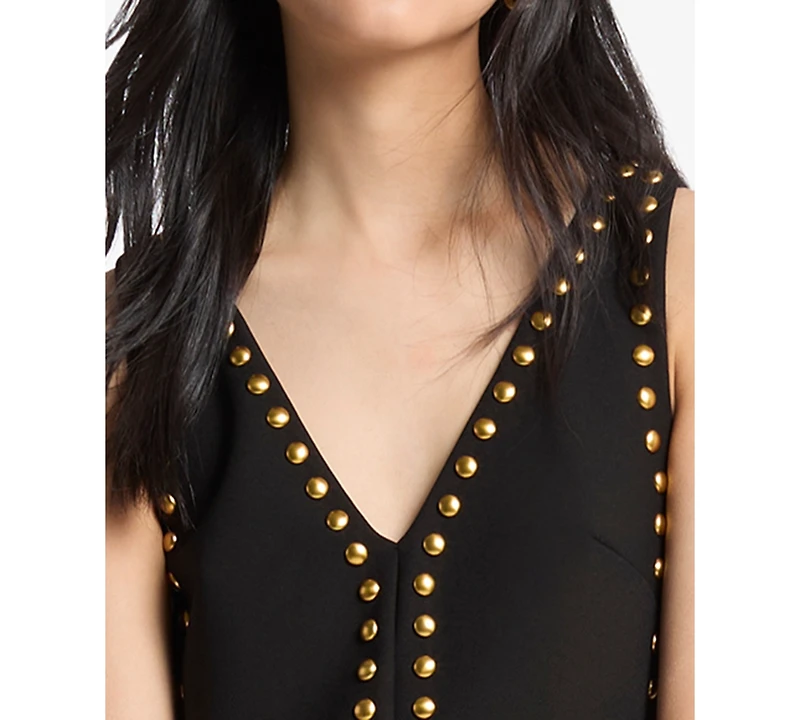Michael Kors Women's V-Neck Stud Mini Dress