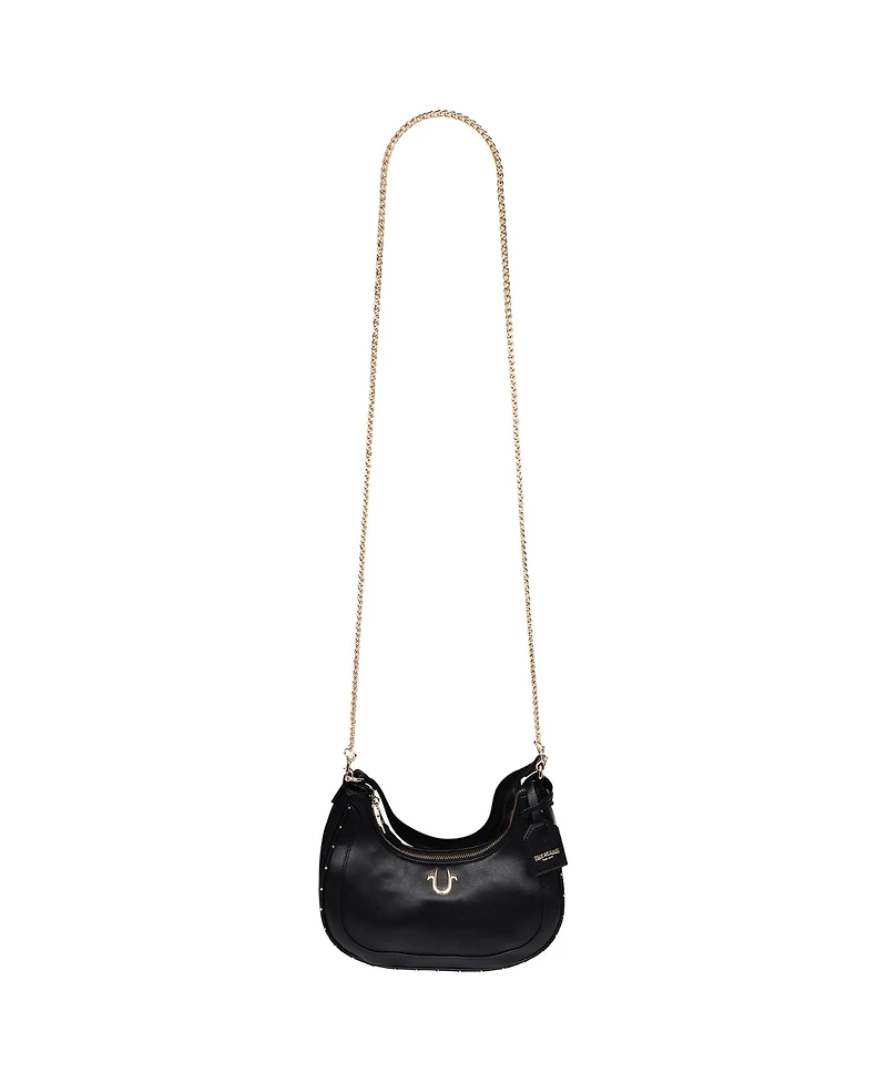 True Religion Zip Top Crescent Hobo Bag